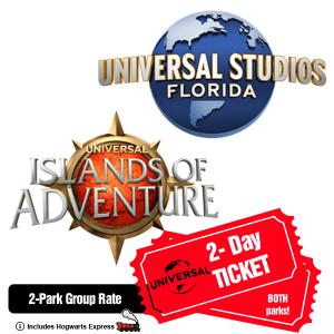 Universal Orlando 2 Day 2 Park Group Discount Tickets